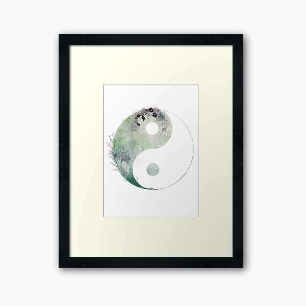 Item preview, Floral Yin Yang in Watercolor designed and sold by Marina Braga  Artista en acuarela y diseñadora gráfica.