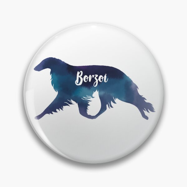 Item preview, Watercolor Borzoi in blue designed and sold by Spinyflowerart.
