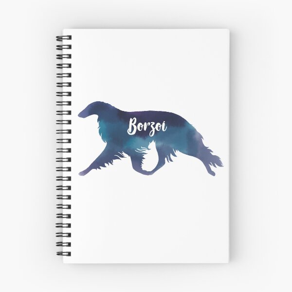 Artikelvorschau, Aquarell Barsoi in Blau entworfen und verkauft von Spinyflowerart.