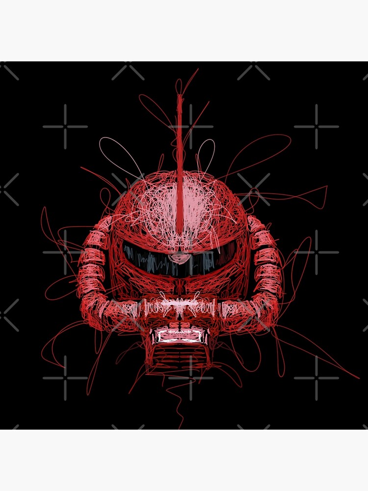 Gundam Zaku II Head RED | Art Board Print