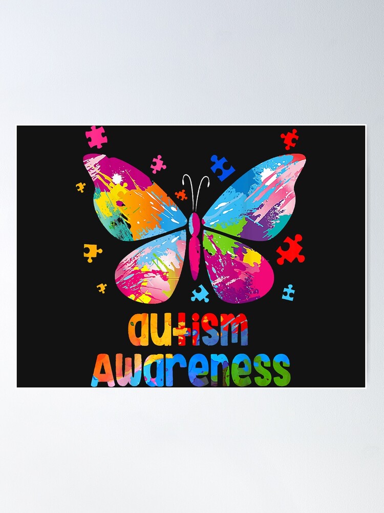 mariposa de piezas de rompecabezas de autismo