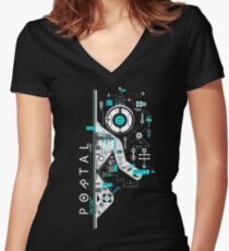 Portal 2 Art Women's Fitted V-Neck T-Shirt