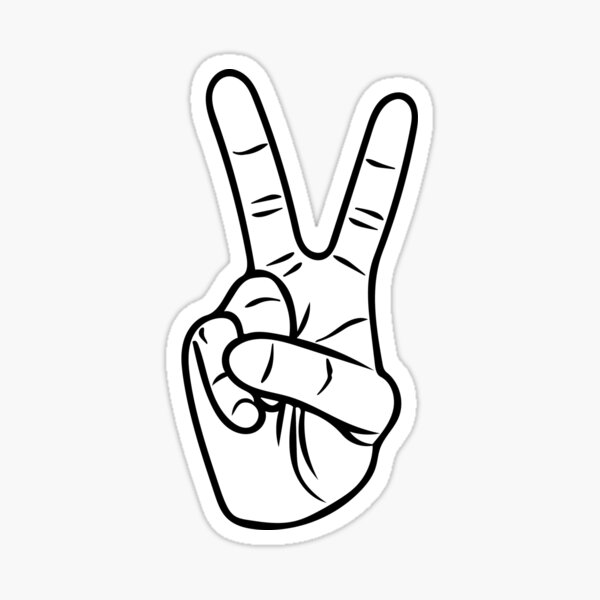 Victory Stickers Redbubble - peace sign song roblox id