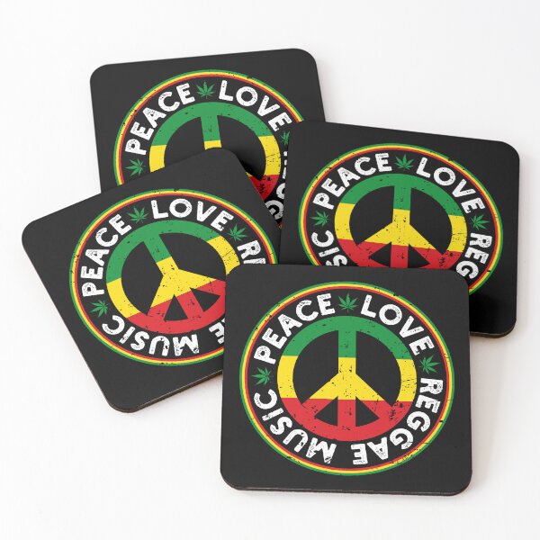 Item preview, Reggae Peace Love Symbol Rasta Flag Colors designed and sold by designandclouds.