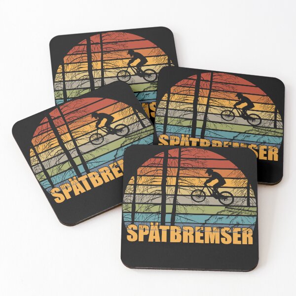 Item preview, Frenada tardía de un ciclista de montaña en una puesta de sol retro designed and sold by Cedinho.