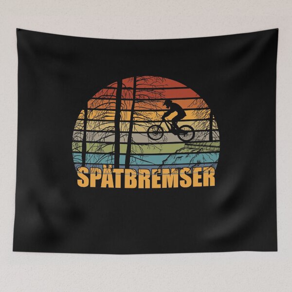Item preview, Frenada tardía de un ciclista de montaña en una puesta de sol retro designed and sold by Cedinho.