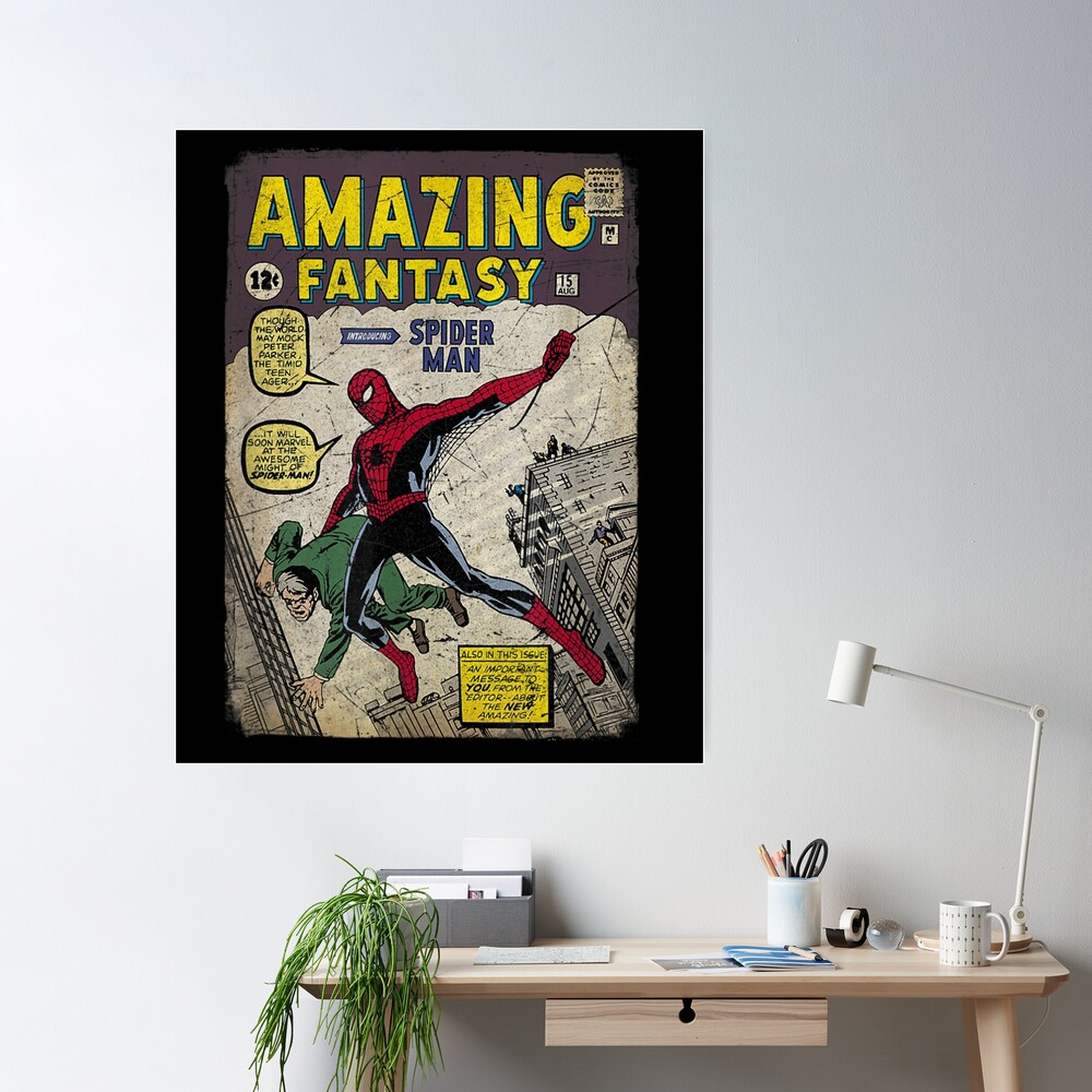 Amazing Fantasy Spider Superhero Comic Poster for Sale by NunezArt