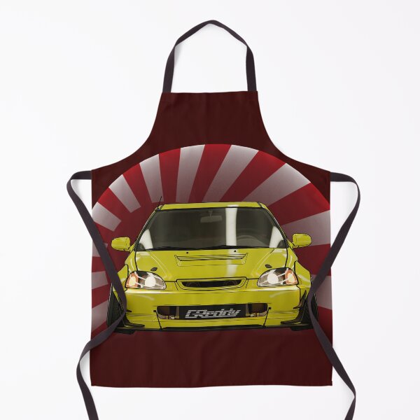 Artikelvorschau, Gelbe Honda Civic Car Fan Art, JDM, japanisches Auto Wide Body Kit. entworfen und verkauft von CRWorks Shop.