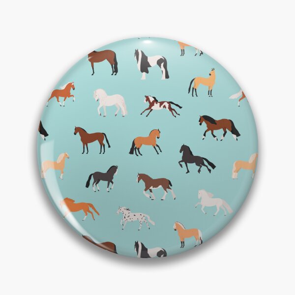Item preview, Different Types of Horse Breeds Blue Pattern  designed and sold by quinellie.