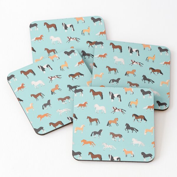 Item preview, Different Types of Horse Breeds Blue Pattern  designed and sold by quinellie.