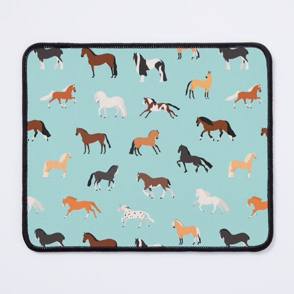 Item preview, Different Types of Horse Breeds Blue Pattern designed and sold by quinellie.