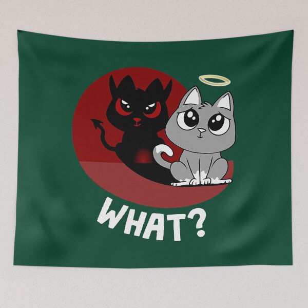 Item preview, What It Wasn't Me - Funny Devil Angel Bad Cat designed and sold by BremeKen.