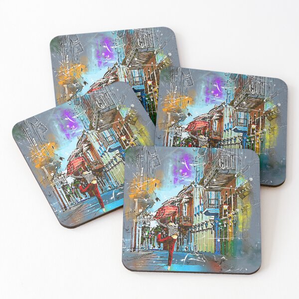 Item preview, Dancing on a road in Cartagena Colombia watercolor design designed and sold by M-Infinite.