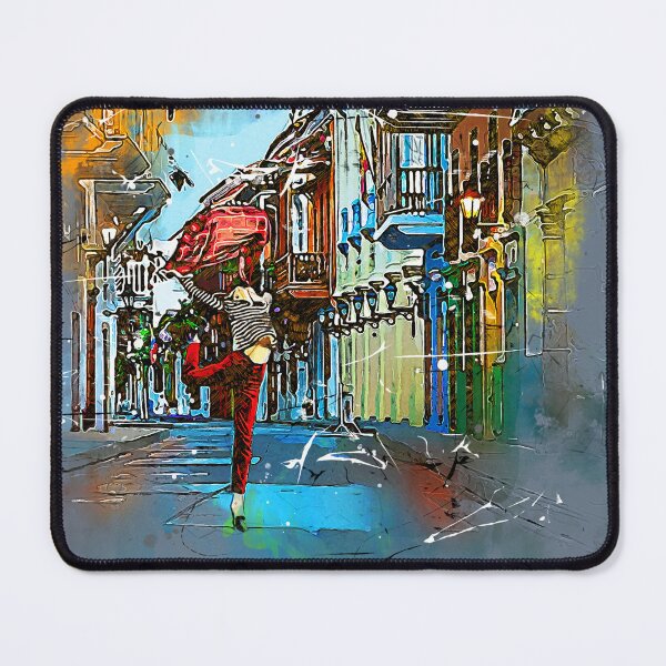 Item preview, Dancing on a road in Cartagena Colombia watercolor design designed and sold by M-Infinite.
