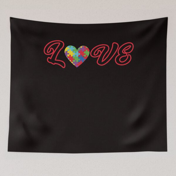 Item preview, Love Autism Awareness Heart Puzzle Autistic Child Support designed and sold by TomGiantDesigns.