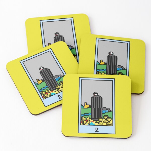 Item preview, Wait, is this pixel art tarot? Yellow - Minor Arcana 'Five of Cups' (Design for T-shirt, stickers and other accessories) designed and sold by Pixel Waite.