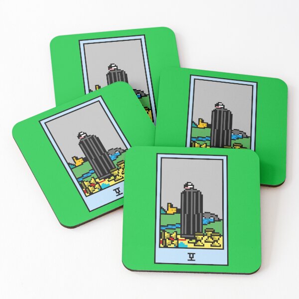 Item preview, Wait, is this pixel art tarot? Green - Minor Arcana 'Five of Cups' (Design for T-shirt, stickers and other accessories) designed and sold by Pixel Waite.