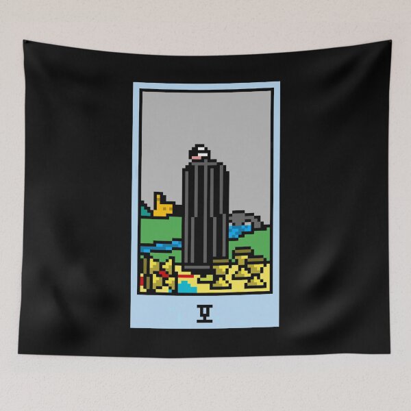 Item preview, Wait, is this pixel art tarot? Black - Minor Arcana 'Five of Cups' (Design for T-shirt, stickers and other accessories) designed and sold by Pixel Waite.