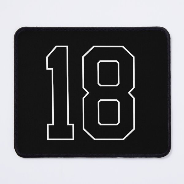Item preview, Black Number 18 lucky sports jersey eighteen designed and sold by HeavyStyle.