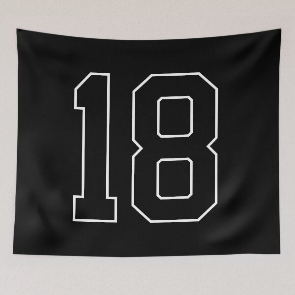 Item preview, Black Number 18 lucky sports jersey eighteen designed and sold by HeavyStyle.