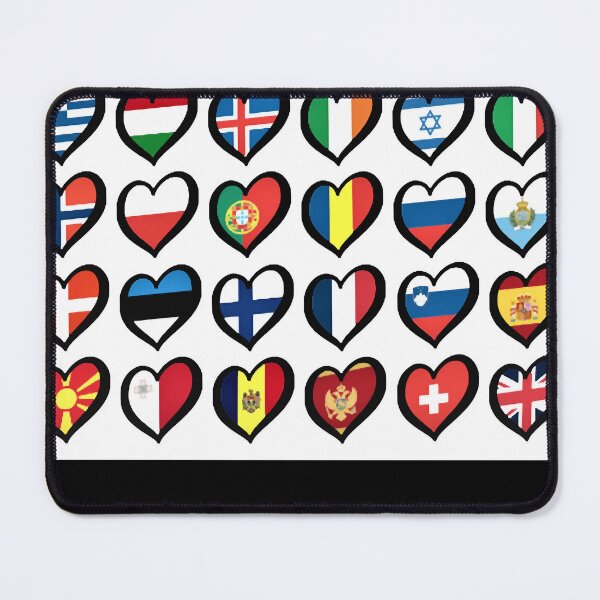 Item preview, Eurovision European Flags Hearts Classic designed and sold by AllanJohnson1.