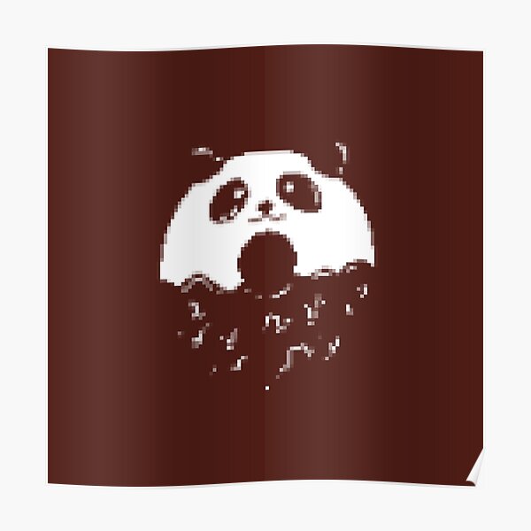 pixel panda donut  Poster