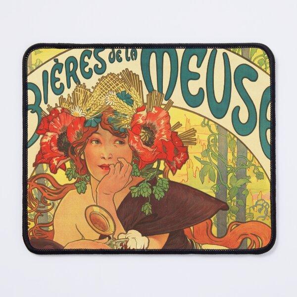 Item preview, Beer BIERES DE LA MEUSE Advertisement Alphonse Mucha Art Nouveau designed and sold by retroposters.