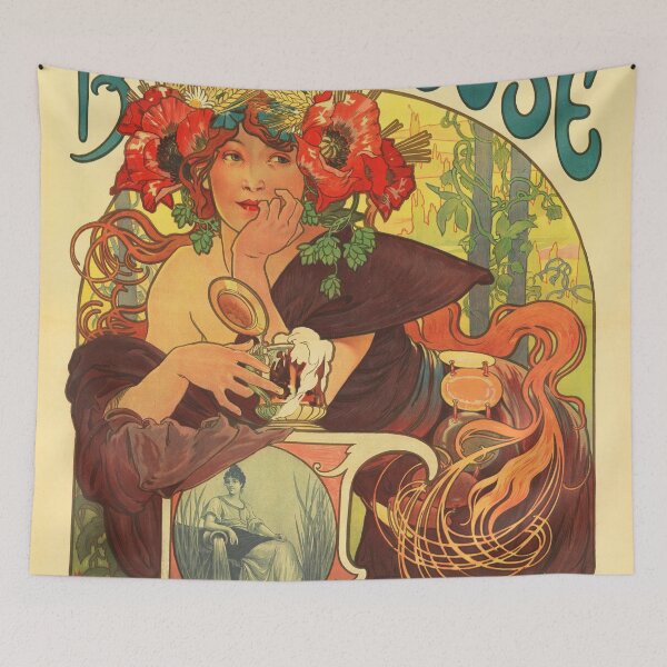 Item preview, Beer BIERES DE LA MEUSE Advertisement Alphonse Mucha Art Nouveau designed and sold by retroposters.