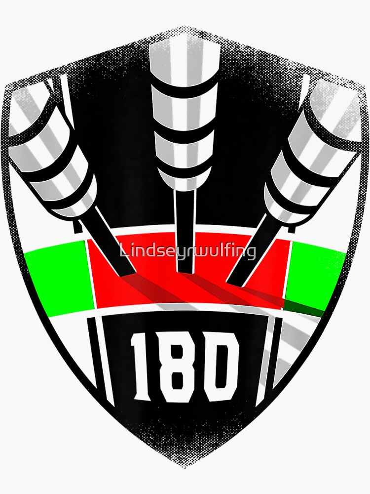 "Emblem 180 or Ton 80 Darts" Sticker by Lindseyrwulfing | Redbubble