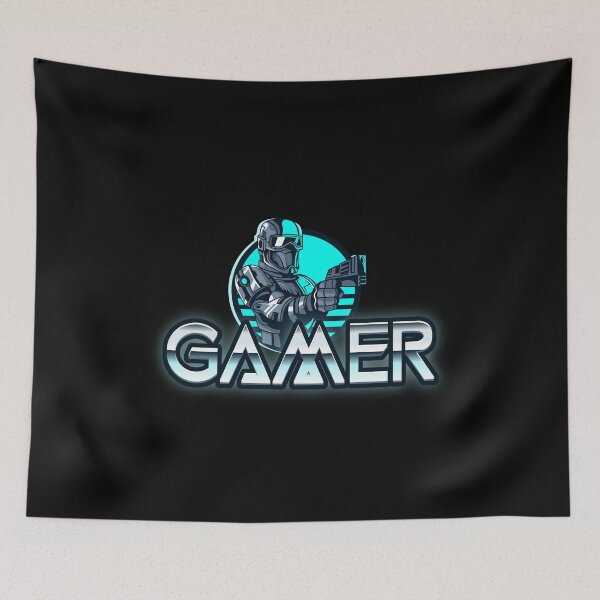 Item preview, Gamer with Retro Futuristic Cyborg Soldier designed and sold by PRIVARSHU.