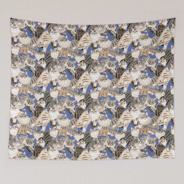 Item preview, Cats Paradise blue pattern designed and sold by belettelepink.