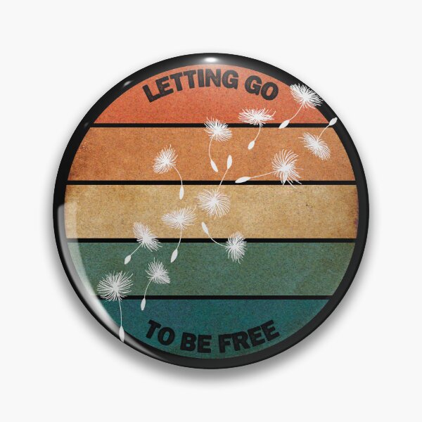 Item preview, I am letting go, so I can be free. Beautiful retro sunset dot painting with dandelions floating in the wind. designed and sold by Orianah.