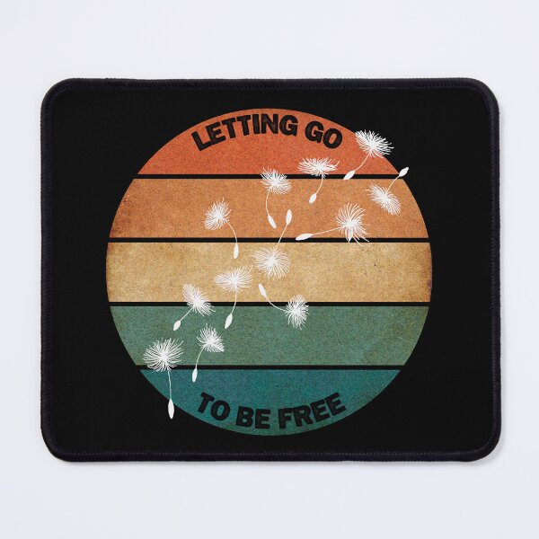 Item preview, I am letting go, so I can be free. Beautiful retro sunset dot painting with dandelions floating in the wind. designed and sold by Orianah.