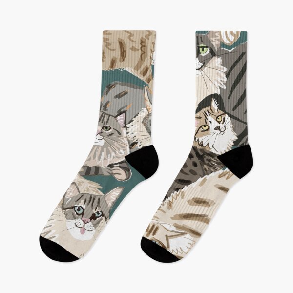 Item preview, Cats Paradise Teal pattern designed and sold by belettelepink.