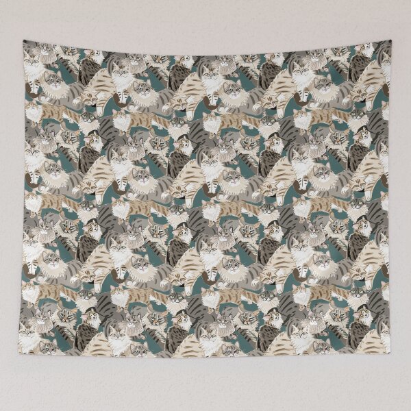 Item preview, Cats Paradise Teal pattern designed and sold by belettelepink.