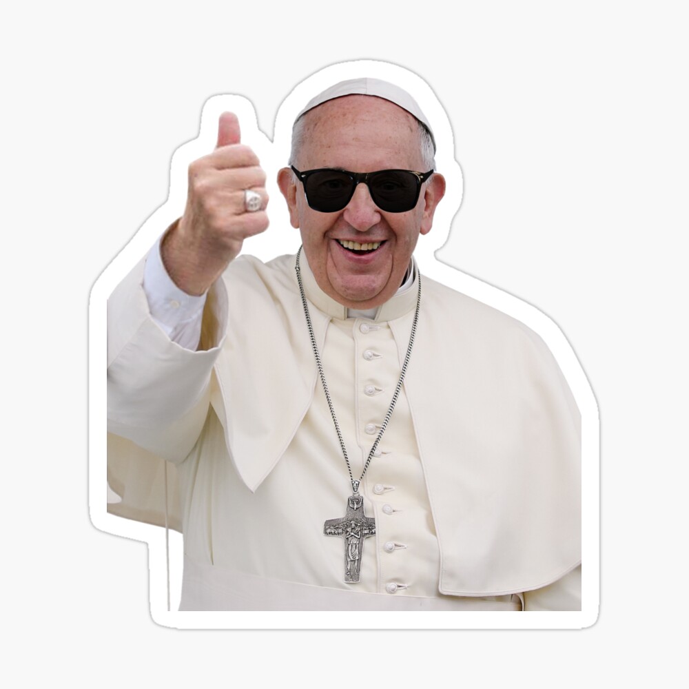 Funny Thumbs up Pope Francis Pin for Sale by Beltschazar | Redbubble