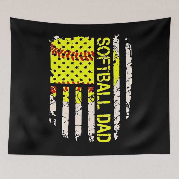Item preview, Softball Dad With USA Flag designed and sold by HorsesForLife15.