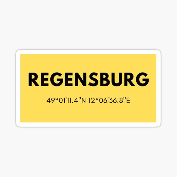 Favorite City Regensburg Germany Skyline Cityscape Coordinates Sticker