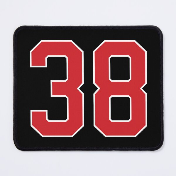 Item preview, Sports Number 38, red black color lucky sport thirty eight designed and sold by ArtIsParty.