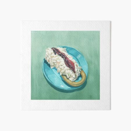 Olivier salad from Murcia, Ensaladilla Murciana, bicicleta, marinera. Art Board Print