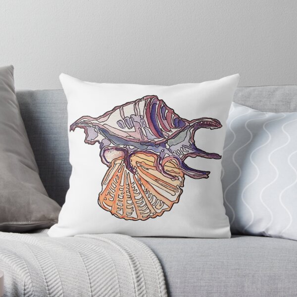 Shell Art Collection Throw Pillow