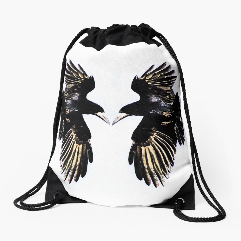 Huginn and Muninn Drawstring Bag