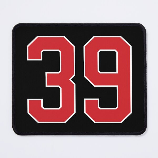 Item preview, Sports Number 39, red black color lucky sport thirty nine designed and sold by ArtIsParty.