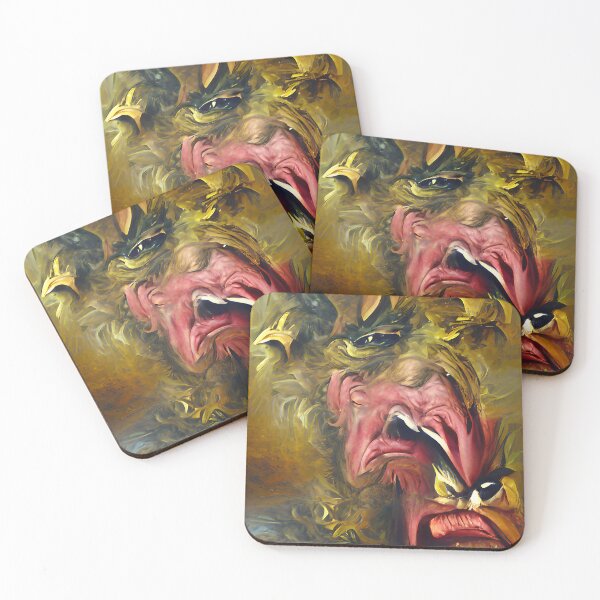 Item preview, Baroque style angry contorted screaming face designed and sold by janesg.