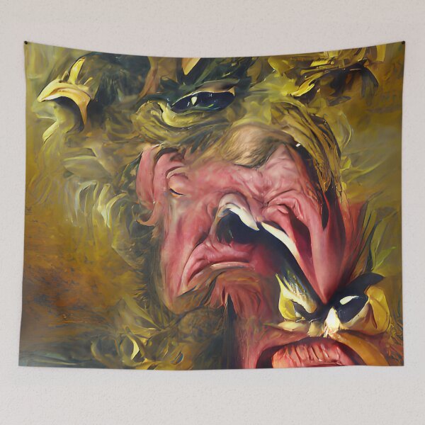 Item preview, Baroque style angry contorted screaming face designed and sold by janesg.