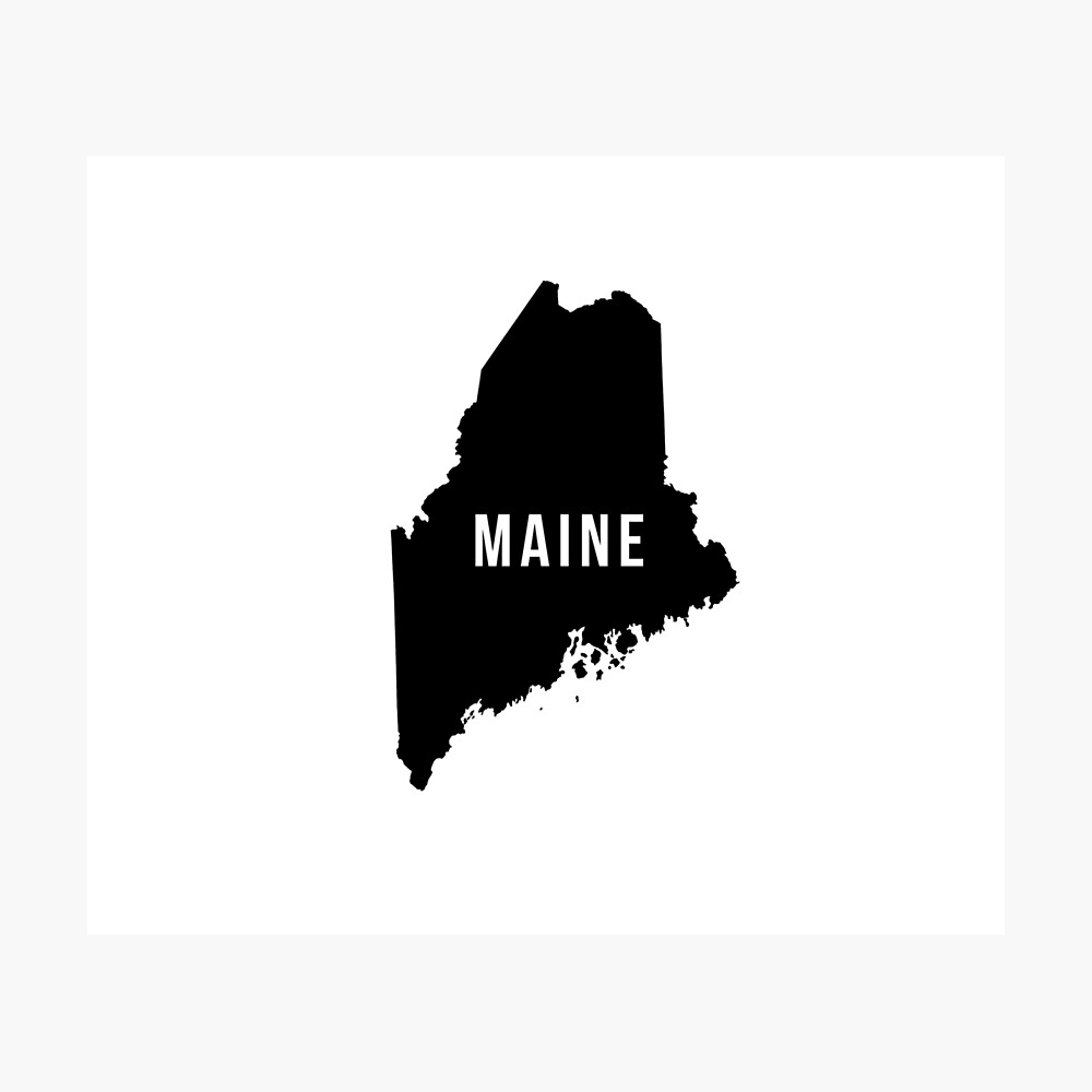“Maine State Silhouette” Photographic Print by CartoCreative | Redbubble