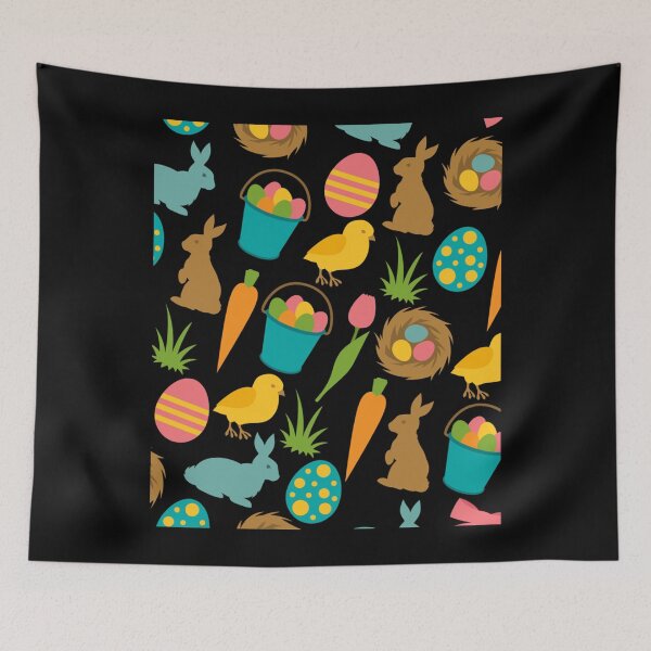 Item preview, Easter Bunny Chicks Egg Nest Pattern Sticker designed and sold by ezechudnbowy.