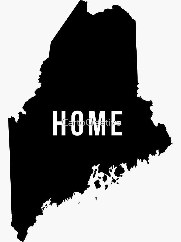 “Home - Maine State Silhouette” Sticker for Sale by CartoCreative