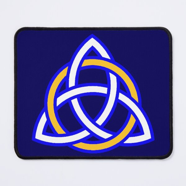 Item preview, Scottish Blue Triquetra with Gold Ring designed and sold by QAF Warlock Patterns.