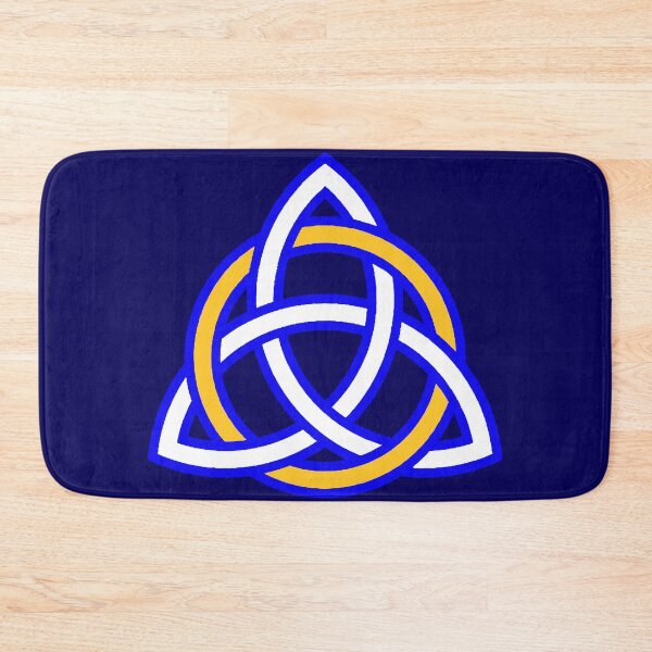 Item preview, Scottish Blue Triquetra with Gold Ring designed and sold by QAF Warlock Patterns.